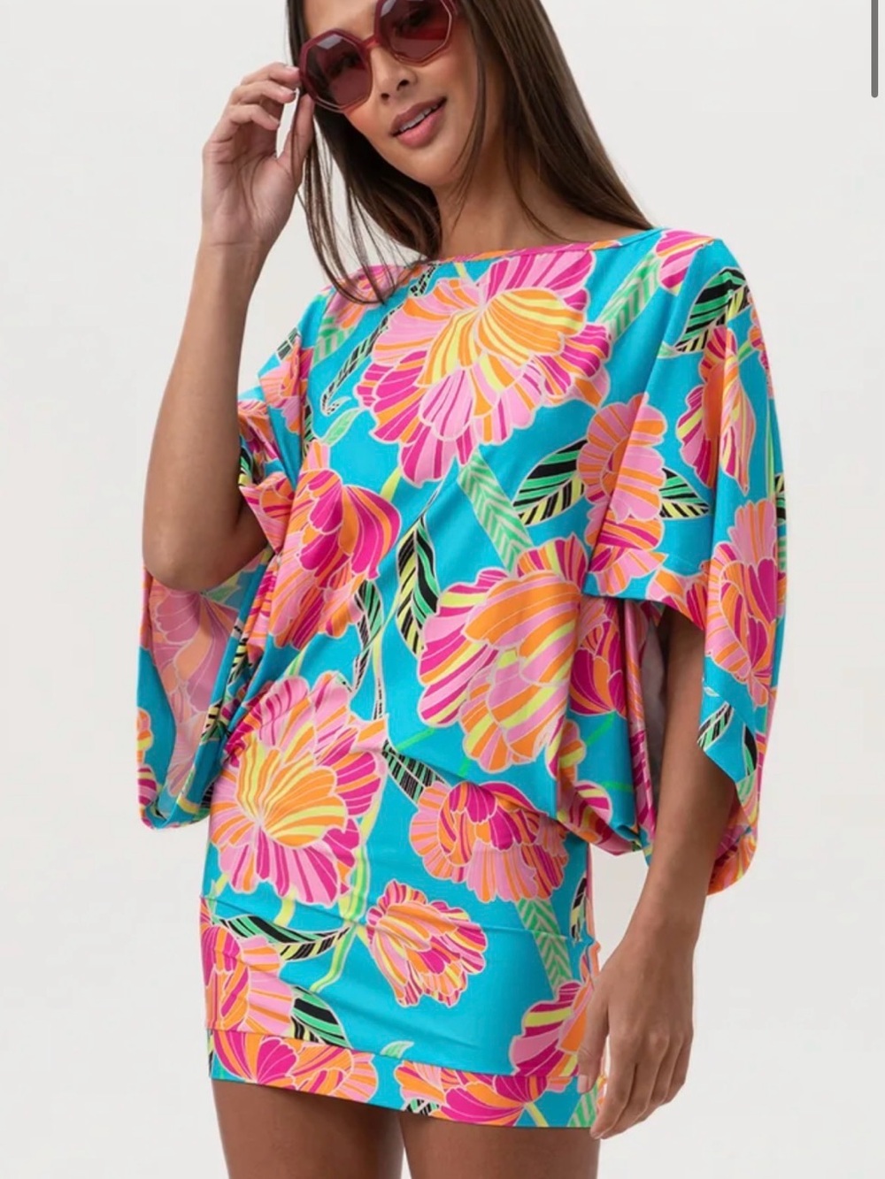 🩵🌸Trina Turk 🌸🩵Poppy Boatneck Tunic / Dress Med NWT